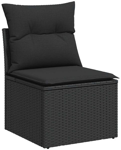 vidaXL 11-tlg. Garten-Sofagarnitur mit Kissen Schwarz Poly Rattan 3326386 Bild 3