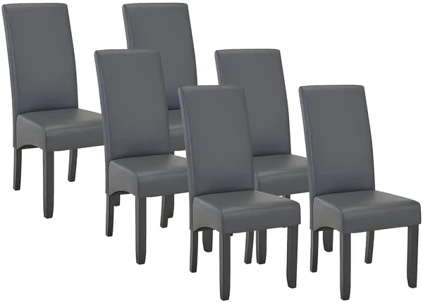 Vente-unique - Stuhl 6er-Set - Kunstleder - Grau - ROVIGO