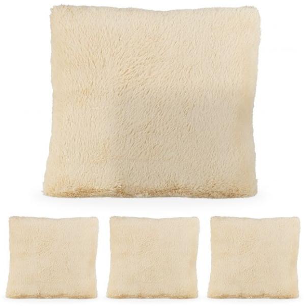 4 x flauschige Kissen creme 10040411