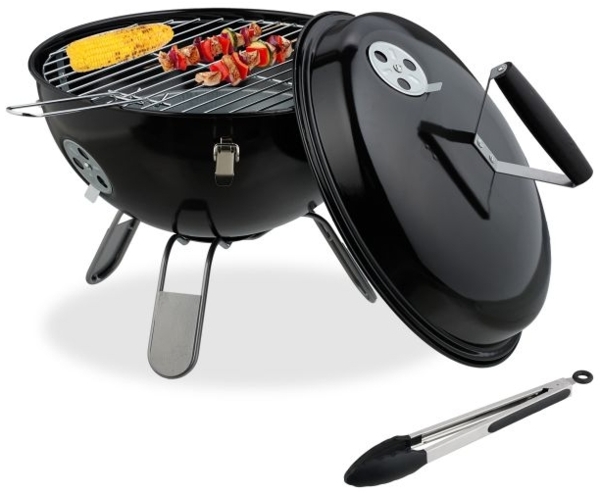 Kugelgrill tragbar Ø 37cm mit Grillzange 10050864