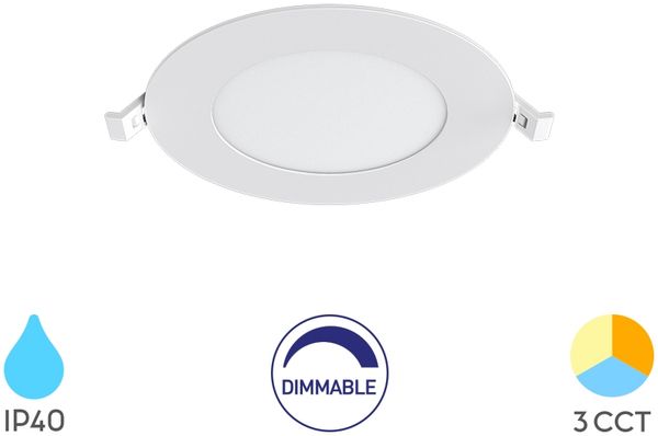 6W LED Panel Dimmbar Einbauspot Einbaustrahler Deckenstrahler Flach IP40 4in1 CCT 3in1