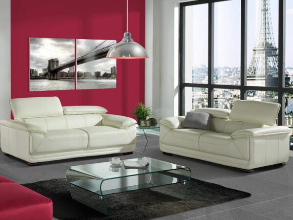 Vente-unique - Couchtisch mit Glas Design - Transparent & Schwarz - KELLY Bild 4