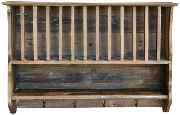 Chic Antique - Wandregal Tellerregal mit Regalfach und 4 Haken Holz 41066700