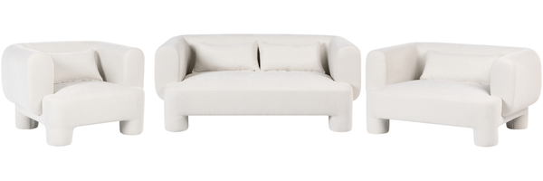 Sofa Set 6-Sitzer HOGBO Stoff Weiß