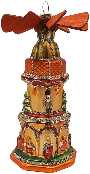 Pyramide viktorianisch 13cm - Schatzhauser Christbaumschmuck, Lauschaer Glaskunst