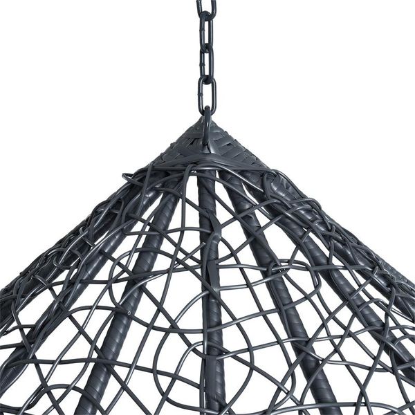 Polyrattan Hängesessel Hängekorb mit Gestell Rattan Hängestuhl Sessel Anthrazit Bild 6