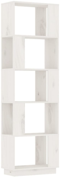 vidaXL Bücherregal/Raumteiler Weiß 51x25x163,5 cm Massivholz Kiefer 814045