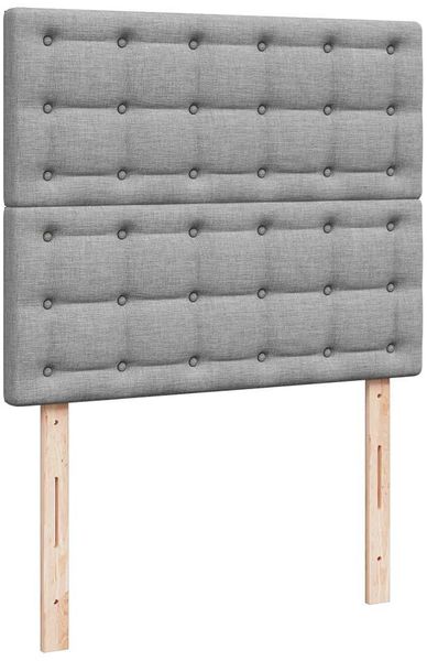 vidaXL Boxspringbett mit Matratze Hellgrau 120x200 cm Stoff 3294337 Bild 12