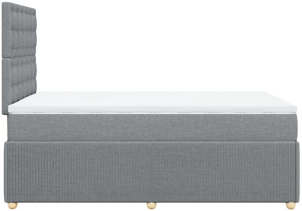 vidaXL Boxspringbett mit Matratze Hellgrau 120x200 cm Stoff 3294337 Bild 7