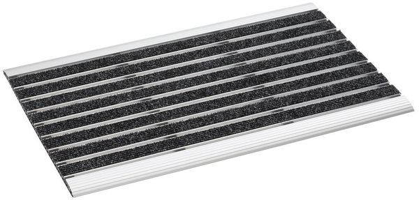 Metzker® Fußmatte Metzker Alu Fußmatte Anthrazit 40x60cm mit Nadelfilz Einsatz, rechteckig, Höhe: 15 mm