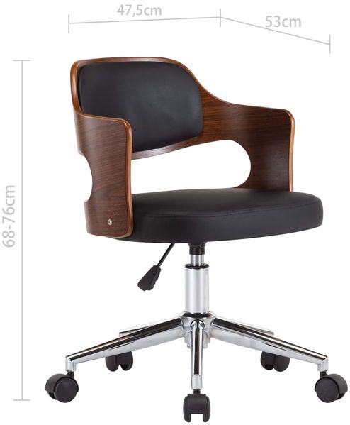 vidaXL Drehbarer Bürostuhl Schwarz Bugholz und Kunstleder [3054848] Bild 9