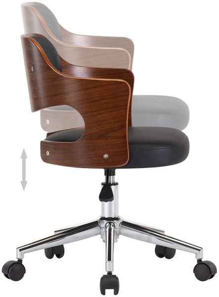 vidaXL Drehbarer Bürostuhl Schwarz Bugholz und Kunstleder [3054848] Bild 6