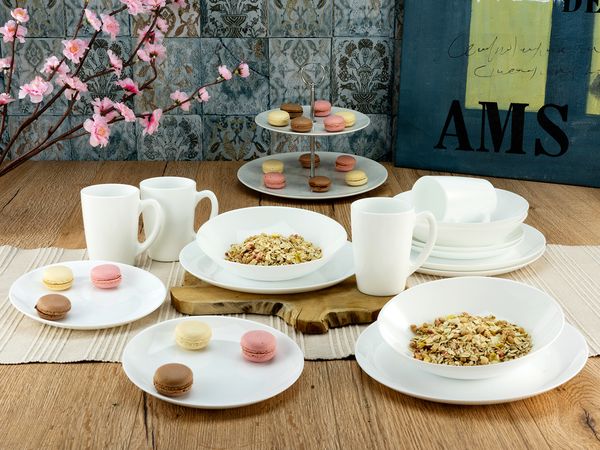 CreaTable 22248 Kombiservice NEW LINE -Coupeform- 16 tlg. aus Spezialglas / Hartglas