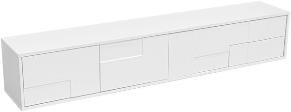 TV-Schrank 170x30x30,5 cm Weiß Hochglanz, grifflos, stehend oder schwebend, mit 3 Türen und 2 Schubladen Bild 6