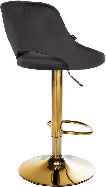 CLP 2er Set Barhocker Milet Samtbezug höhenverstellbar drehbar mit Rückenlehnen,schwarz Metall gold Bild 6