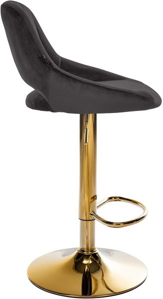 CLP 2er Set Barhocker Milet Samtbezug höhenverstellbar drehbar mit Rückenlehnen,schwarz Metall gold Bild 5