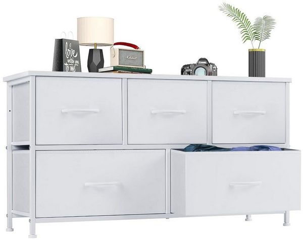 SURFOU Schubkastenkommode Kommode mit 5 Schubladen Sideboard Mehrzweckschrank Schubladenschrank, für Schlafzimmer, Wohnzimmer, Kinderzimmer, Flur, Aufbewahrungsschrank