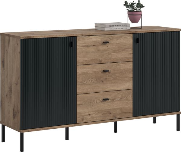 Chess Sideboard in schwarz tiefzieh