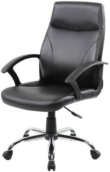 Dmora - Stuhl mit Rädern Macquarie, Chefsessel mit Armlehnen, Ergonomischer Bürostuhl, Schwarz, 60x59h100/110 cm