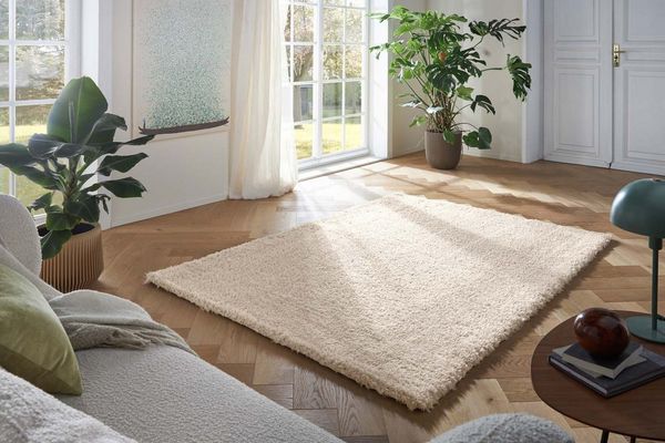 TaCa Home Flokati-Teppich Flokati Langflorteppich Shaggy Beige – Hochflor 52 mm, rechteckig, Höhe: 52 mm, Wohnzimmer Schlafzimmer Esszimmer, beige - 240x340 cm
