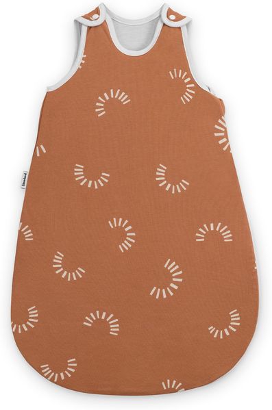 Ehrenkind® Babyschlafsack | Schlafsack Rund 2.5 TOG | Bio-Baumwolle | Ganzjahres Schlafsack Baby Gr. 62/68 Farbe Zimt Gemustert | Oeko-Tex | Schlafsack winter und Sommer