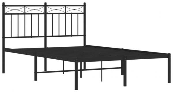 vidaXL Bettgestell mit Kopfteil, Metall schwarz, 120x200 cm Bild 4
