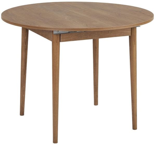 Extendable Dining Table, Kafkas Oak, 100x100 cm (Open: 131 cm) | 100% Melamine Coated Particle Board, 18 mm Thickness | Sturdy Wooden Legs, Scandinavian Design for Modern Dining Spaces