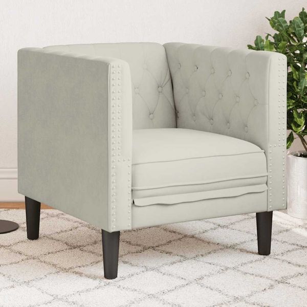 vidaXL Chesterfield-Sessel Creme Samt 372680