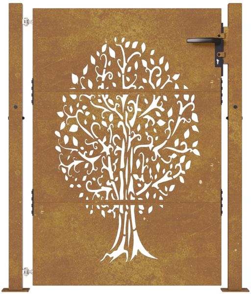 vidaXL Gartentor 100x150 cm Cortenstahl Baumdesign 153217 Bild 4