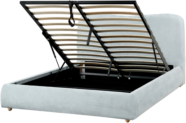 Bett mit Stauraum Stoff BLAGNAC 140 x 200 cm Hellblau
