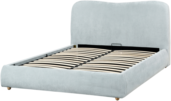 Bett mit Stauraum Stoff BLAGNAC 140 x 200 cm Hellblau Bild 4