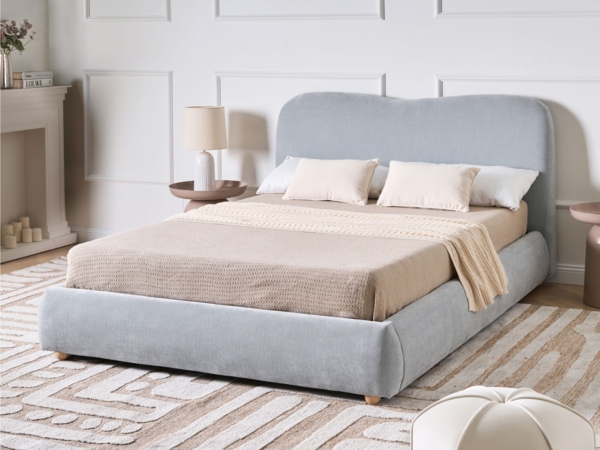 Bett mit Stauraum Stoff BLAGNAC 140 x 200 cm Hellblau Bild 3