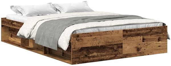 Einzelbettgestell Design für Erwachsene ohne Matratze Altholz-Optik 120x190cm Holzwerkstoff d3941e