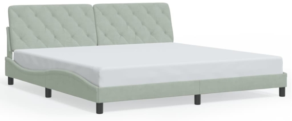 vidaXL Bettgestell ohne Matratze Hellgrau 200x200 cm Samt 3207941