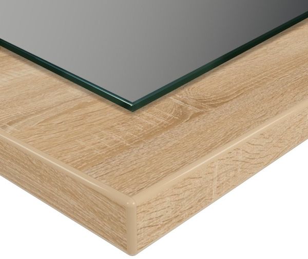 MySpiegel. de Wandspiegel Doman auf dekorativen Holzplatte im modernen Stil mit elegantem Rahmen