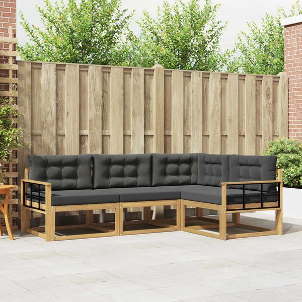 vidaXL Outdoor-Sofagarnitur 3 pcs Weiß und Anthrazit Polyester 3386386