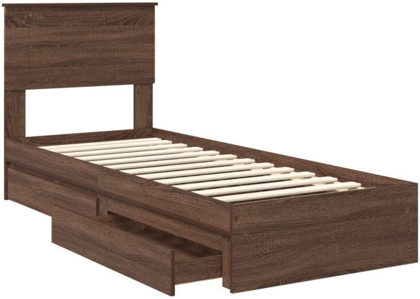 vidaXL Aufbewahrungsbett Braun Eichen-Optik 75x190 cm Holzwerkstoff 3410853 Bild 4