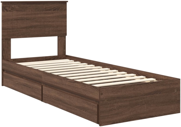 vidaXL Aufbewahrungsbett Braun Eichen-Optik 75x190 cm Holzwerkstoff 3410853 Bild 3