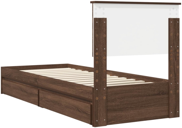 vidaXL Aufbewahrungsbett Braun Eichen-Optik 75x190 cm Holzwerkstoff 3410853 Bild 9