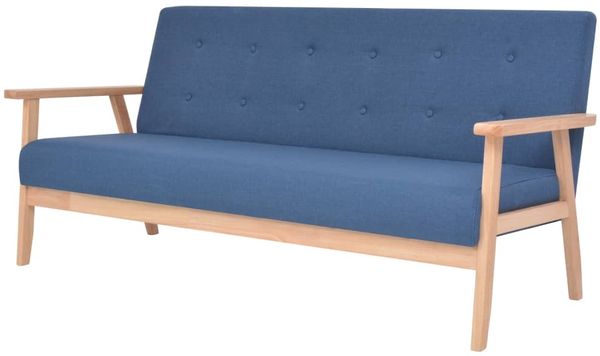 vidaXL 3-Sitzer-Sofa Stoff Blau [244656]