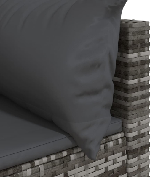 vidaXL Garten-Ecksofas mit Kissen 2 Stk. Grau Poly Rattan 319762 Bild 6