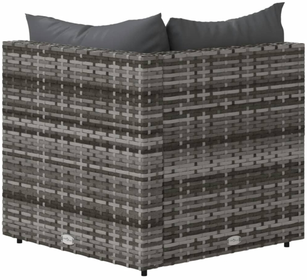 vidaXL Garten-Ecksofas mit Kissen 2 Stk. Grau Poly Rattan 319762 Bild 5