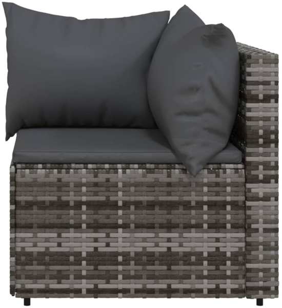 vidaXL Garten-Ecksofas mit Kissen 2 Stk. Grau Poly Rattan 319762 Bild 4