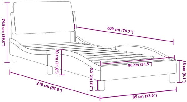 vidaXL Bettgestell "Dover" Dunkelgrün 80x200 cm Samt 373075 Bild 9