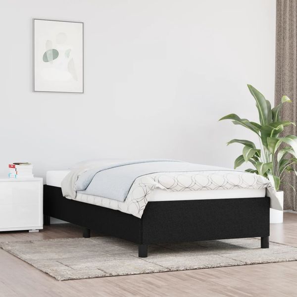 vidaXL Bettgestell ohne Matratze Schwarz 90x190 cm Stoff 347028