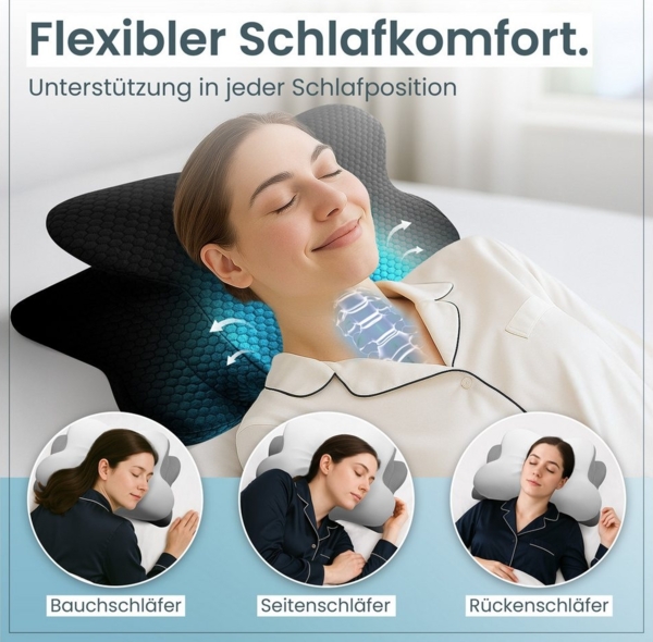 Gentle North Nackenstützkissen Orthopädisches Nackenstützkissen aus hochwertigem Memory Foam