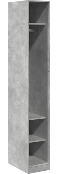 vidaXL Kleiderschrank Betongrau 30x50x200 cm Holzwerkstoff 3307687