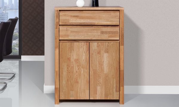 Kommode Hochschrank MAISON Eiche massiv 80 x 112 x 45 cm