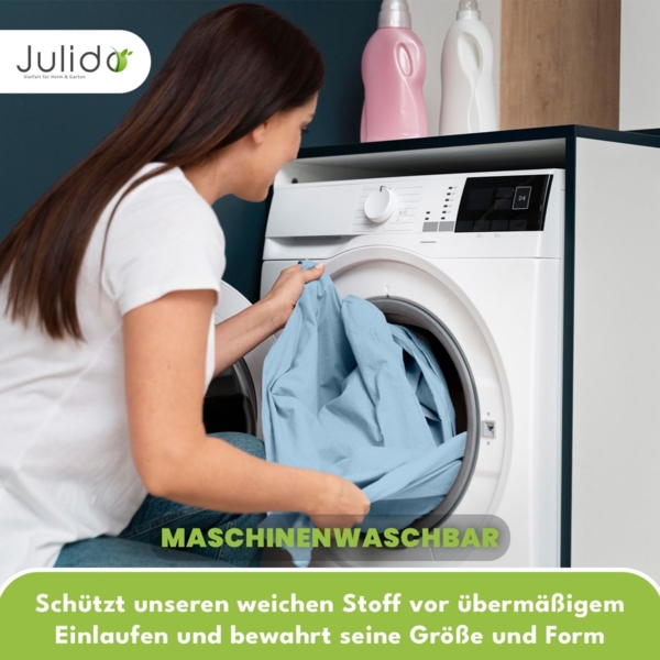 Jersey Spannbettlaken 180-200x200cm 100% Baumwolle Eisblau Bild 7