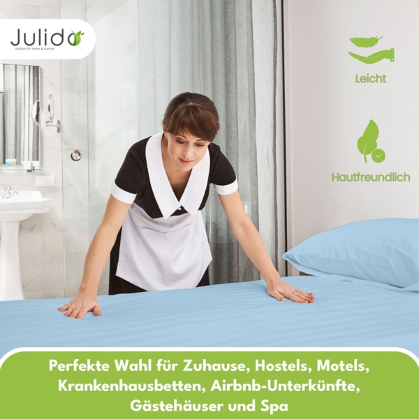 Jersey Spannbettlaken 180-200x200cm 100% Baumwolle Eisblau Bild 6